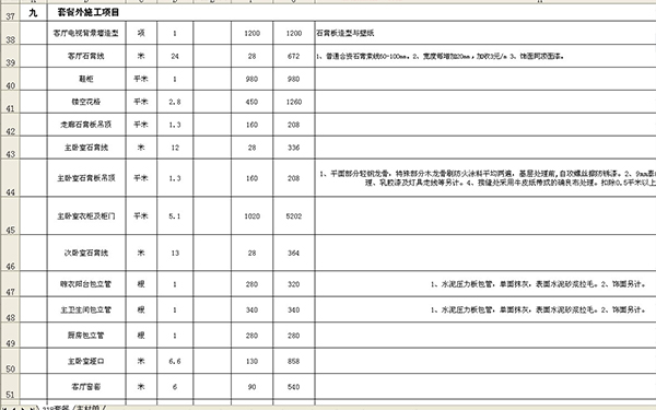 裝修報(bào)價(jià)單